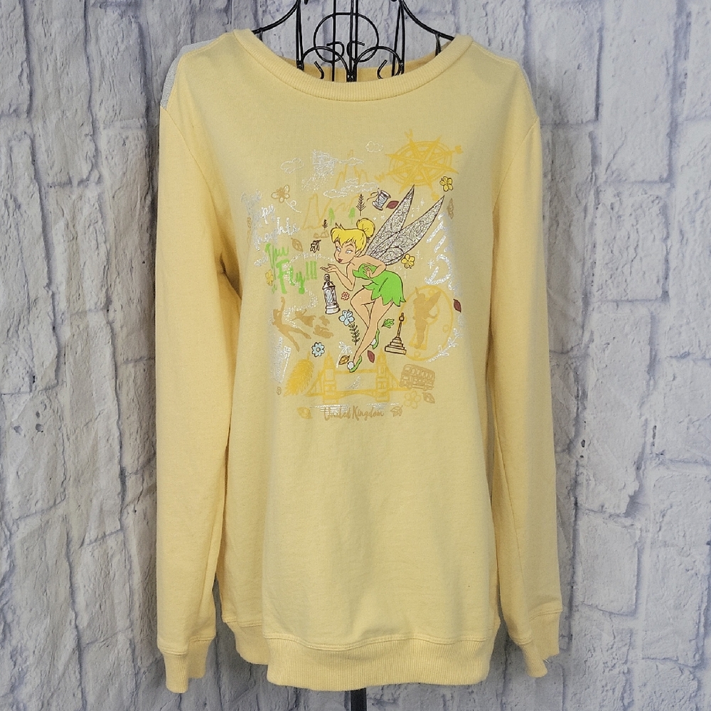 Disney Parks Yellow Tinker‎ Bell Sweatshirt Large